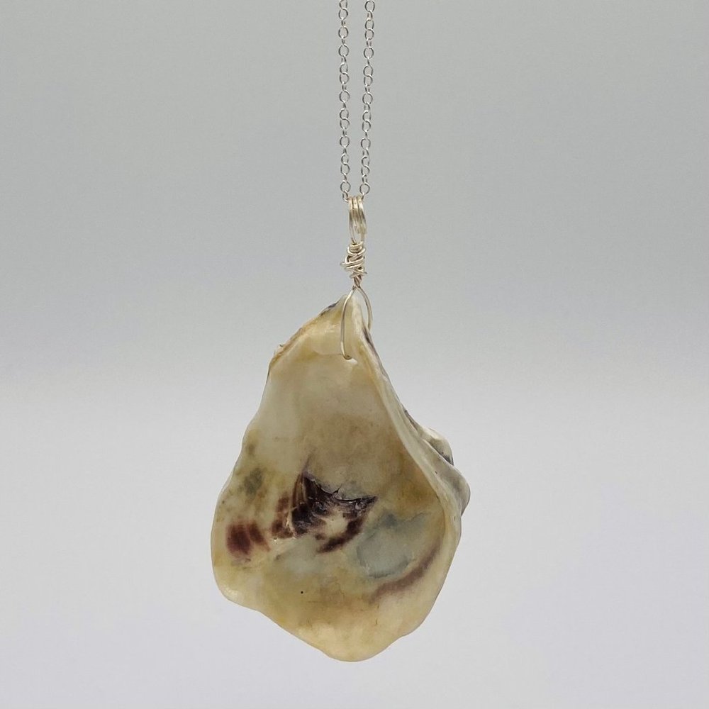 Shell Pendant on 24" Silver Chain Necklace, S24-11